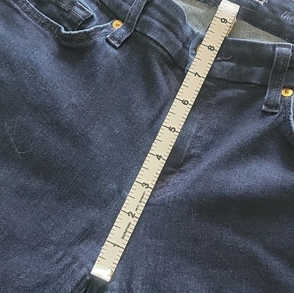7 FOR ALL MANKIND‎ The Skinny Dark Wash Raw Hem Stretch Casual Designer Jeans 30 - Picture 8 of 11